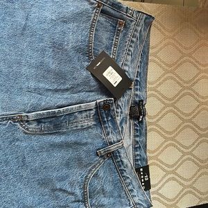 Petite Crossover Straight Leg Jeans - Medium Wash